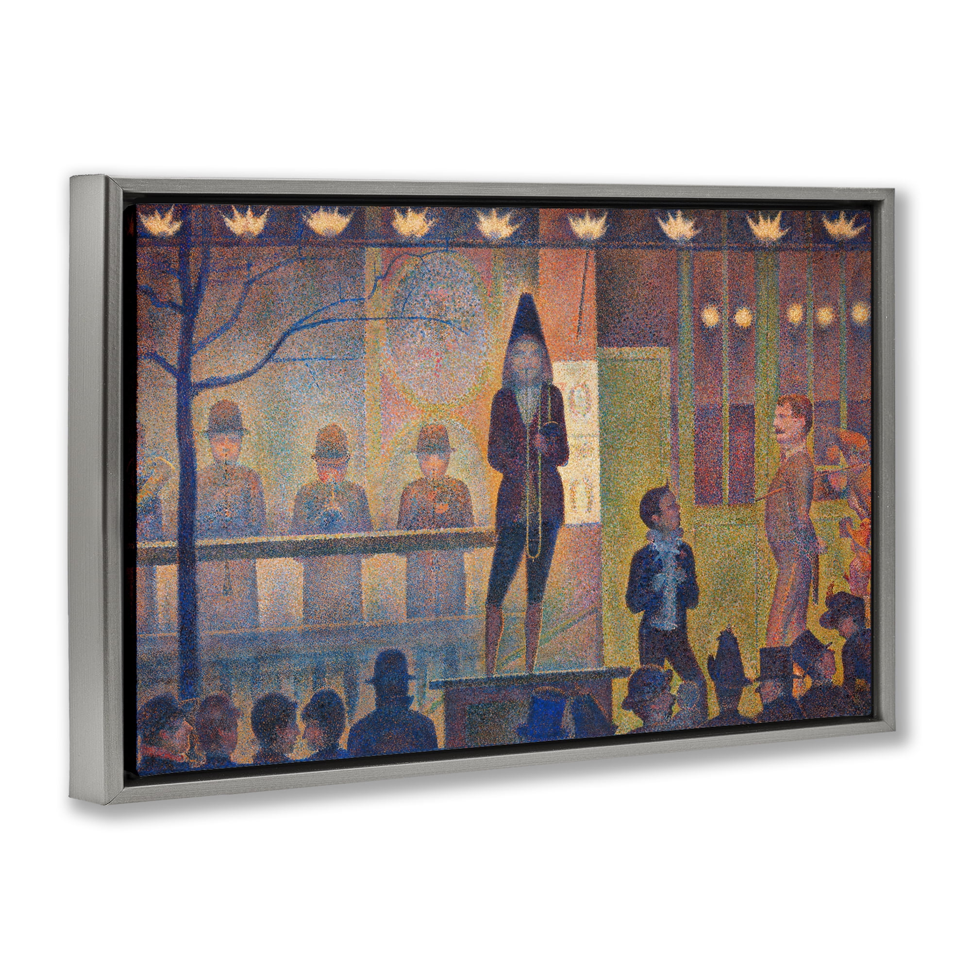 Stupell Industries Classic Circus Sideshow People Painting Gray Floater Framed Canvas Art Print Wall Art, 25 x 17