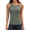 Army Green, variant on Women's Fitting Seamless Tank Tops Ribbed Crew Neck Racerback Workout Camisoles with Sewn in Bra