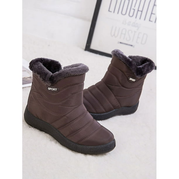 Luxur Luxur Ladies Womens Waterproof Snow Boots Fur Lined Winter