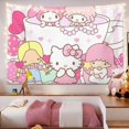 thumbnail image 1 of Halloween Hello Kitty Tapestry Sanrio Room Decor Cartoon Plush Wall Hanging Blanket Bedroom Poster Wall Sticker Background Cloth, 1 of 7