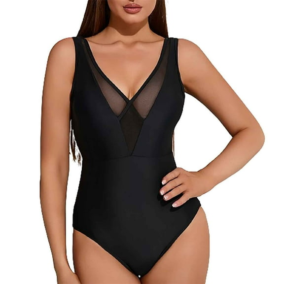 Summer Savings Clearance! yievot Bathing Suits Tummy Control Womens Mesh One Piece Swimsuits for Women Athletic Swimwear