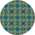 thumbnail image 1 of Ahgly Company Machine Washable Indoor Round Transitional Kelly Green Area Rugs, 5' Round, 1 of 7