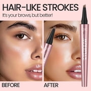 4-Tip Eyebrow Pen 3D Waterproof Microblading Eyebrow Pen, Natural Makeup Long-Lasting Fine Stroke Magic Eyebrow Pencil,Black
