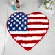 thumbnail image 5 of Alfombra de baño Ljstore con diseño de la bandera estadounidense del 4 de julio, con forma de corazón, antideslizante, patriótica, roja, blanca y azul, lavable, de bienvenida., 5 of 7