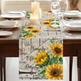 thumbnail image 3 of Table Runners 108 Inches Long Dress Scarves, Sunflower Farmhouse Coffee/Dining/Kitchen Table Runner for Living Room, Yellow Flowers Summer Botanical Wooden 13x108 Inch, 3 of 9