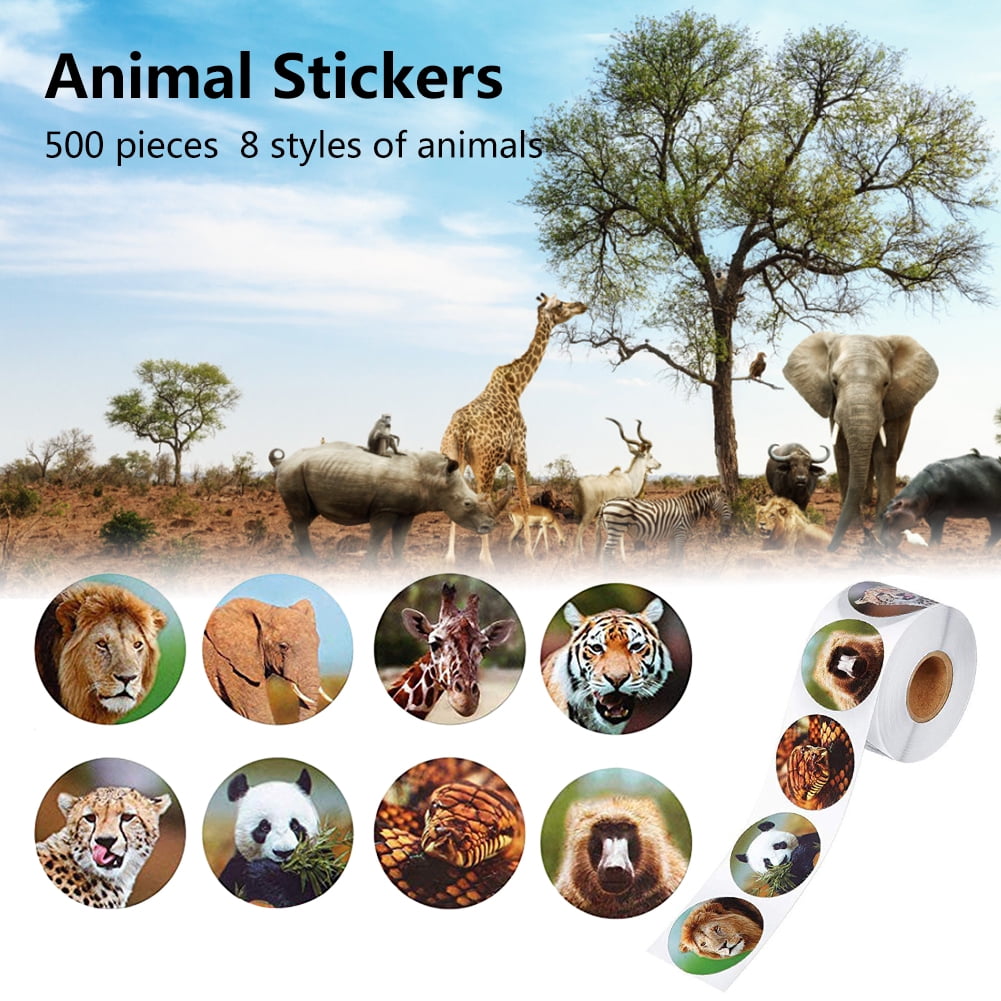 leking zoo animals label stickers decorative stickers