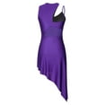thumbnail image 4 of Doomiva Latin Dance Dress for Women Asymmetrical Rumba Samba Tango Practice Competition Costume Purple XXL, 4 of 7