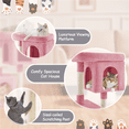 thumbnail image 6 of Alden Design 33.5"H Multilevel Plush Cat Tree with Scratching Posts Basket, Pink, 6 of 7