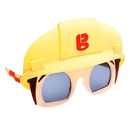 Party Costumes - Sun-Staches - Bob the Builder Dark Lens Yellow Helmet sg3289