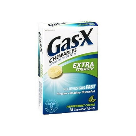 Gas-X Xstr Pep Crm Size 18s Gas-X Extra Strength Chewable Peppermint Cream Antigas