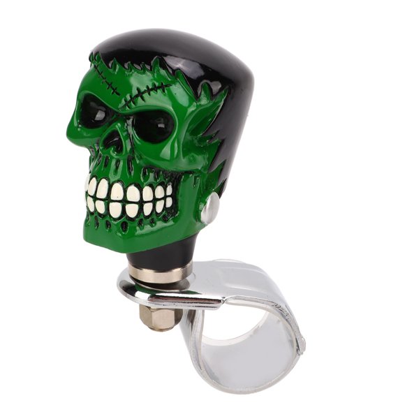 Steering Wheel Handle Ball, Sturdy Stable Professional Skull Steering Wheel Knobs For Tractors Black Hair Green Face,Red Hair White Face