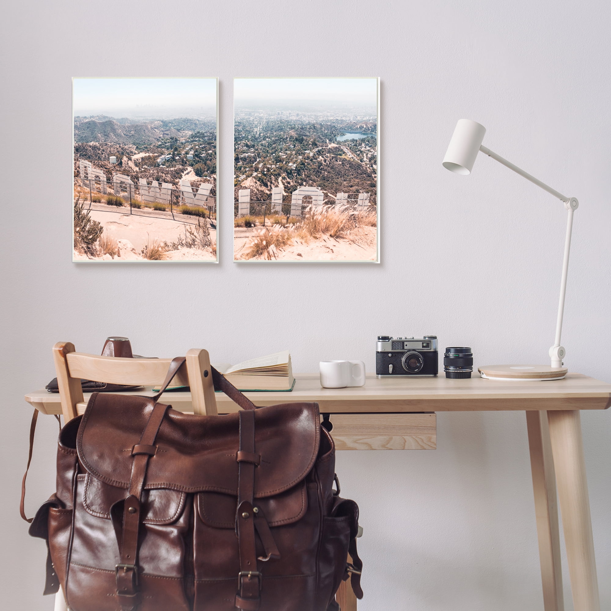 Stupell Indtries Film Capital West Coast Hills Cityscape,13 x 19,Design by Natalie Carpentieri​