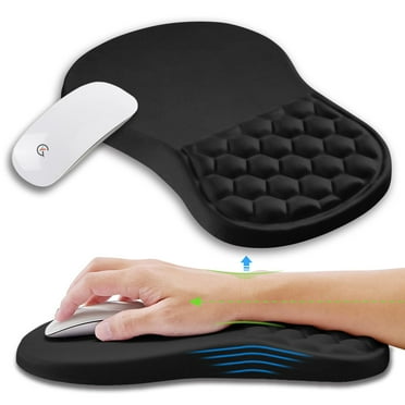 Strikey Ergonomic Mouse Pad Wrist Rest with Memory Foam Massage Bumps, Carpal Tunnel Pain Relief Mouse Pad Wrist Rest (12x8 Inch, Black)