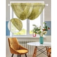 thumbnail image 3 of Waterfall Valances for Windows, Yellow Kitchen Sheer Valance Curtains, Retro Oil Painting Modern Abstract Art Aesthetics Rod Pocket Elegant Swag Valances for Living Room Bedroom, 47.2"x38.5", 2 Panel, 3 of 8