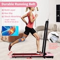 thumbnail image 5 of HYEASTR Electric Folding Treadmill 3.0HP Under Desk Portable Walking Pad 2 in 1 Running Machine with APP & Remote Control - Pink, 5 of 8