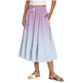 thumbnail image 1 of Mgmyaa Womens Maxi Skirt Casual Comfy Gradient Color A-Line Elastic Waist Long Skirts, 1 of 5