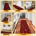 thumbnail image 5 of Ottomanson Floral Kitchen Runner Rug 1'10" x 6' - Non Slip Low Pile Carpet, Red, 5 of 13