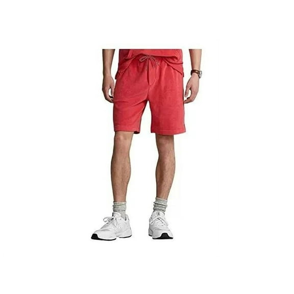 Men's Terry Drawstring Shorts Red XL
