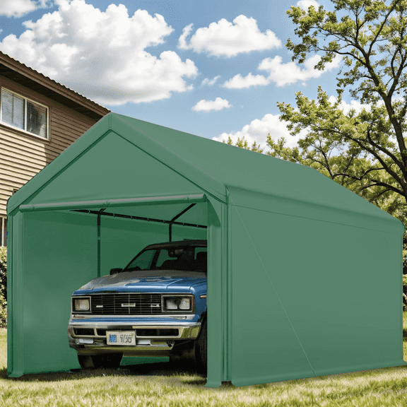 TANGJEAMER Carport 10'x20' Heavy Duty Car Canopy Portable Garage with Removable Sidewalls & Doors for Truck Boat Car Port, Party, Storage