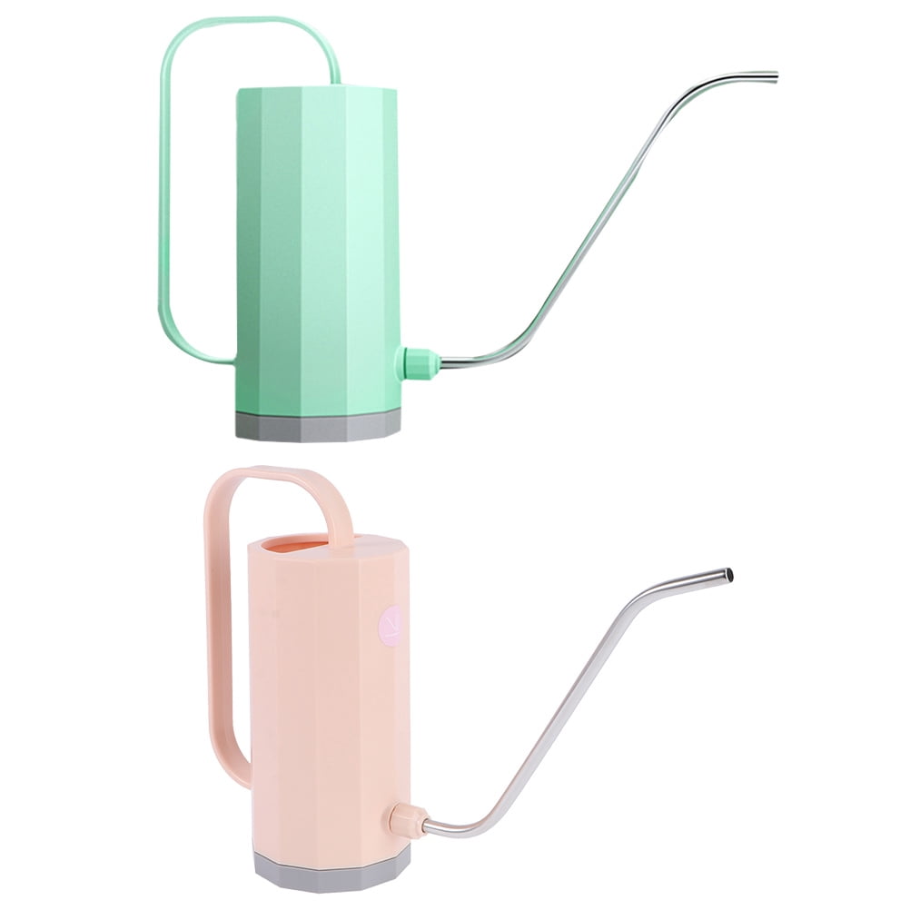 SEWCHICS Small Watering Can for Indoor Plants Plastic Mint Green 2Pcs with Flow Control