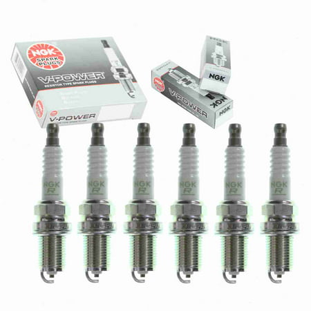 6 pc NGK V-Power Spark Plugs compatible with Nissan Frontier 3.3L V6 2001-2004 Ignition Wire Secondary