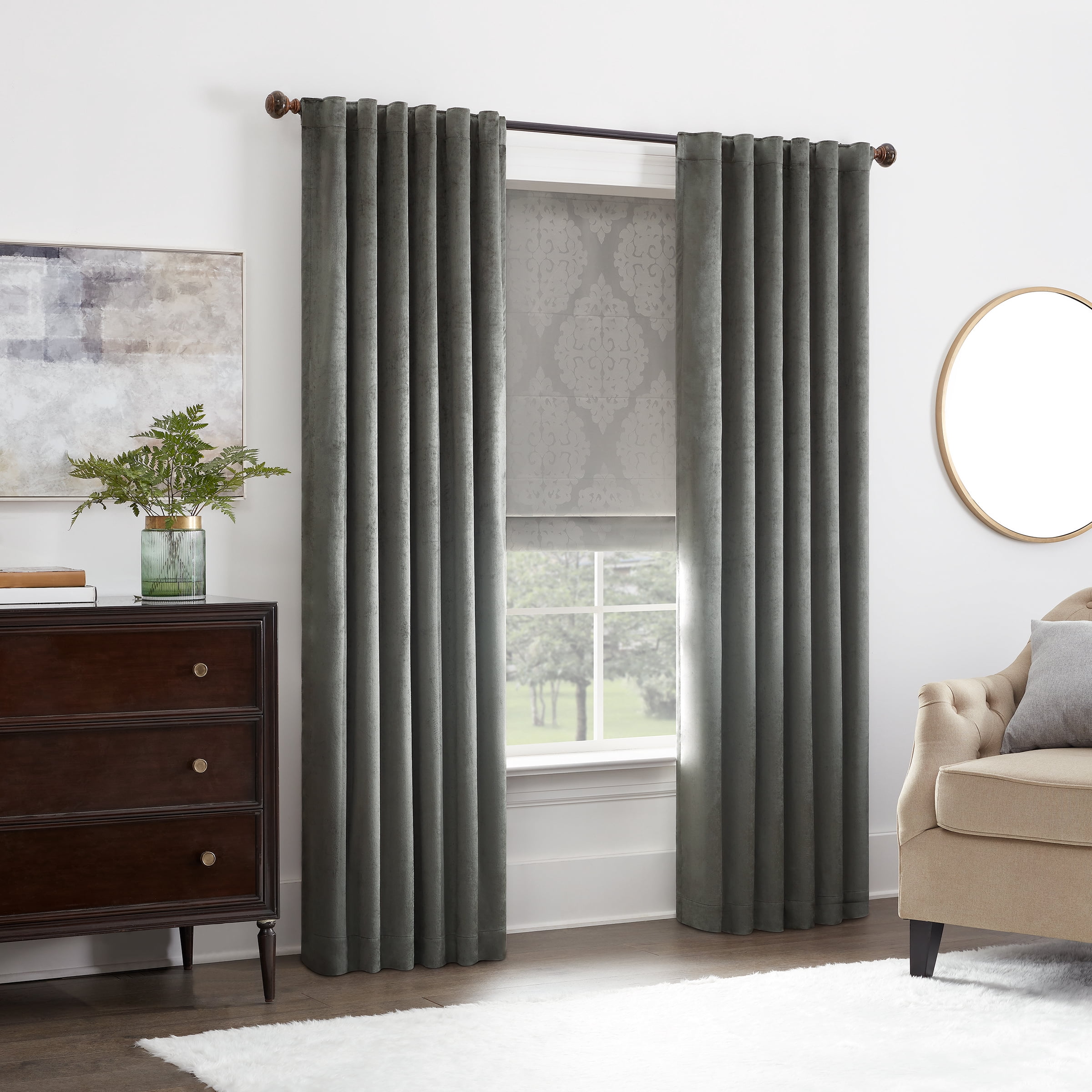 Eclipse Cordless 100% Blackout Foam Roman Window Shades, 33" x 64"