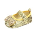 thumbnail image 1 of XDZJLR Fashion Girls Toddler Prewalker Soft Walking Bowknot Princess Shoe, 1 of 3
