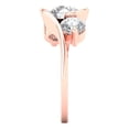 thumbnail image 3 of 3.5 ct round cut clear Zircon 18k rose gold 3 stone Bridal Wedding Engagement Promise Anniversary Ring for Women size 7.25, 3 of 7