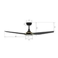 thumbnail image 2 of 52 inch 3 Blades Smart Indoor Ceiling Fan with Remote and LED Light Reverse Airflow Black and Gold, 2 of 6