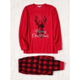 thumbnail image 2 of PatPat Christmas Deer And Letter Bordado Family Matching Conjuntos De Pijamas De Forro Polar Grueso De Manga Larga (resistente Al Fuego), Hombres, Mujeres, Bebés, Niños, Ropa De Salón, 2 of 4