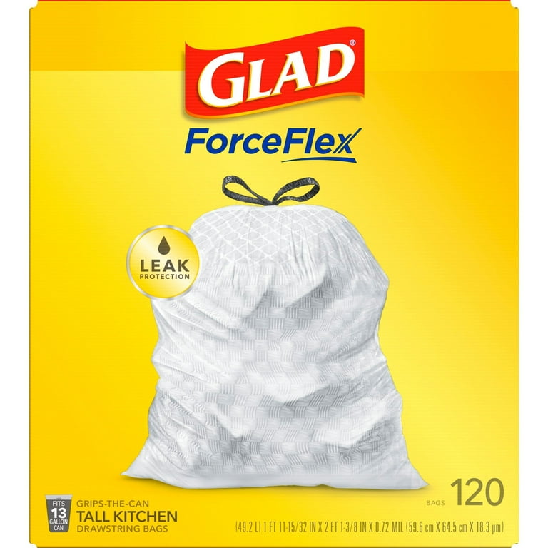 Pack Of 50  Basics 30 Gallon Trash Bags For $4.89-$5.98 Or 90 Pack Of  Glad 13 Gallon Trash Bags For $12.74 From  
