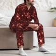 thumbnail image 7 of Sikiie Red Glitter Texture Mens Pajama Set, Soft Warm Long Sleeve Sleepwear, Cozy Button-Down Pjs for Men-X-Large, 7 of 7