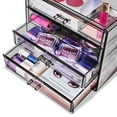 thumbnail image 5 of Sorbus Compact Clear Makeup Organizer Case with 4 Drawers (Transparent Black), 5 of 6