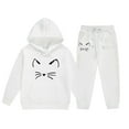 thumbnail image 5 of Hessimy Toddler Boys Girls Spring Summer Cartoon Print 2Pcs Long Sleeve Sweatshirt Tops Pants Warm Sweatsuit, Warm Sweat Comfort(White,12-13 Years), 5 of 7