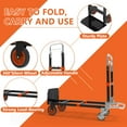 thumbnail image 7 of 3-in-1 Heavy Duty Folding Dolly, Convertible Hand Truck Portable Steel with Telescopic Handle & Dolly Cart with Rubber Wheels, 580LB Capacity,Orange, 7 of 7