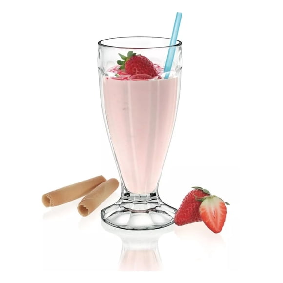 Juego de 6 Vasos para Malteada de Vidrio Borgonovo 400 ml Diseño ergonómico London Mangiabevi