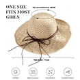 thumbnail image 2 of Sombrero de paja, gorras de ala ancha para mujer, sombreros de paja plegables para playa de verano, sombrero de playa para el sol para mujer, ala ancha, 2 of 6