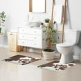 thumbnail image 4 of Dreamtimes Luxury Bathroom Rug Set 2 PCS, Western Cow Skin Texture Soft Absorbent Bath Rug and U-Shaped Contour Toilet Rug, Non-Slip Bath Carpet Bath Mats for Bathroom, 24"x16"+24"x20", 4 of 4