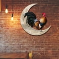 thumbnail image 3 of Hvxrjkn Rooster Moon Metal Wall Decor Unique Rooster Moon Wall Hanging Sign Durable Wall Arts Pendant for Outdoor Indoor Home Wedding Wall Decoration, 3 of 7