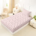 thumbnail image 4 of Erosebridal Pink Floral Twin Sheet Sets for Girls, Chic Flower Bedding, 3 Pieces, 1 Flat Sheet 1 Fitted Sheet and 1 Pillowcase, 4 of 5
