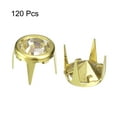 thumbnail image 3 of 120Pcs 7mm/0.28" Rhinestone Claw Beads Nailhead, Rivets Metal Decorative for DIY Craft Making Purse, Gold White, 3 of 6