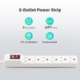 thumbnail image 2 of Protector contra sobretensiones Power Strip PLUGTUL, 6 salidas, paquete de 2, 10 pies, 2 of 7