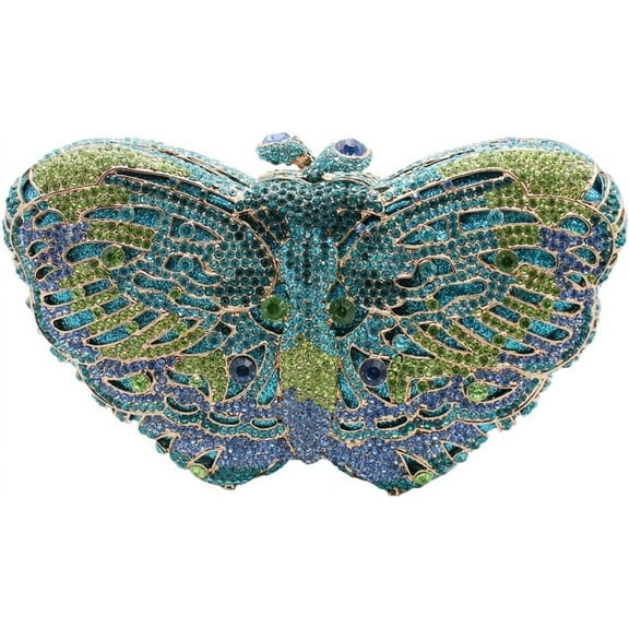 Baguery Luxury Butterfly Rhinestone Clutch Purse for Women, Diamond Crystal Wedding Party Cocktail Evening Bag