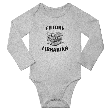

Future Librarian Cute Baby Long Sleeve Clothing Bodysuits Boy Girl Unisex (Gray 6M)