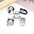 thumbnail image 5 of Juego de 5 pines esmaltados a granel, divertidos pines de anime para mochilas estéticas, botones de dibujos animados de Calcifer para chaquetas, broche de la serie Ghost, 5 of 5