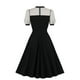 thumbnail image 3 of Moda Casual mujer malla temperamento elegante lunares costura Puffy Retro Swing manga corta cremallera vestido Fridja  qw2215, 3 of 8