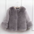 thumbnail image 2 of Coerni Toddler Faux Fur Jacket Fluffy Cozy Thick Fleece Clothes Kids Girls Elegant Princess Coat Teen Imitation Winter Jacket, 2 of 9
