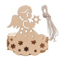 thumbnail image 2 of 10Pcs Plain Wooden Shapes Craft Ornament Christmas Tree Hanging Decorations, 2 of 5