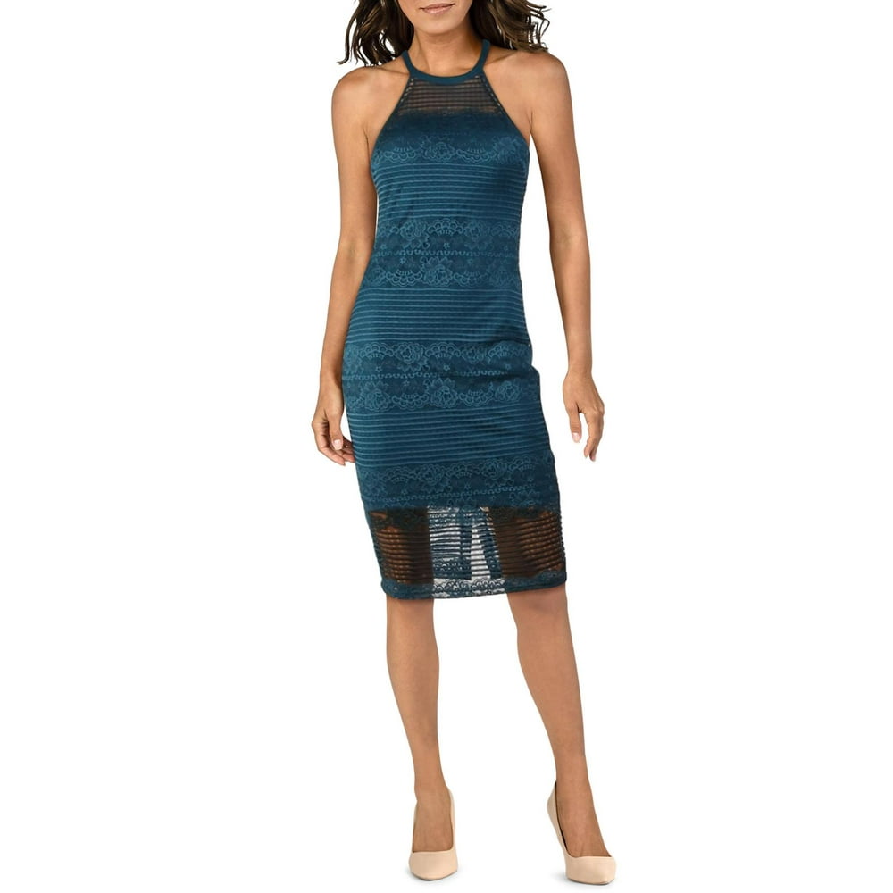 GUESS Guess Womens Illusion Floral Cocktail Dress