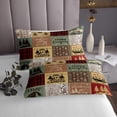 thumbnail image 3 of YST Ensemble de Couvre-Lit Rétro pour Camping Heureux Ensemble de Courtepointe Grand pour Enfants Adultes, Accessoires de Camping Rv Ensemble de Couvre-Lit pour Remorques de Voyage Campeurs, Ensemble de Lit Rustique Vintage à Carreaux Buffalo 3 Pcs, 3 of 5